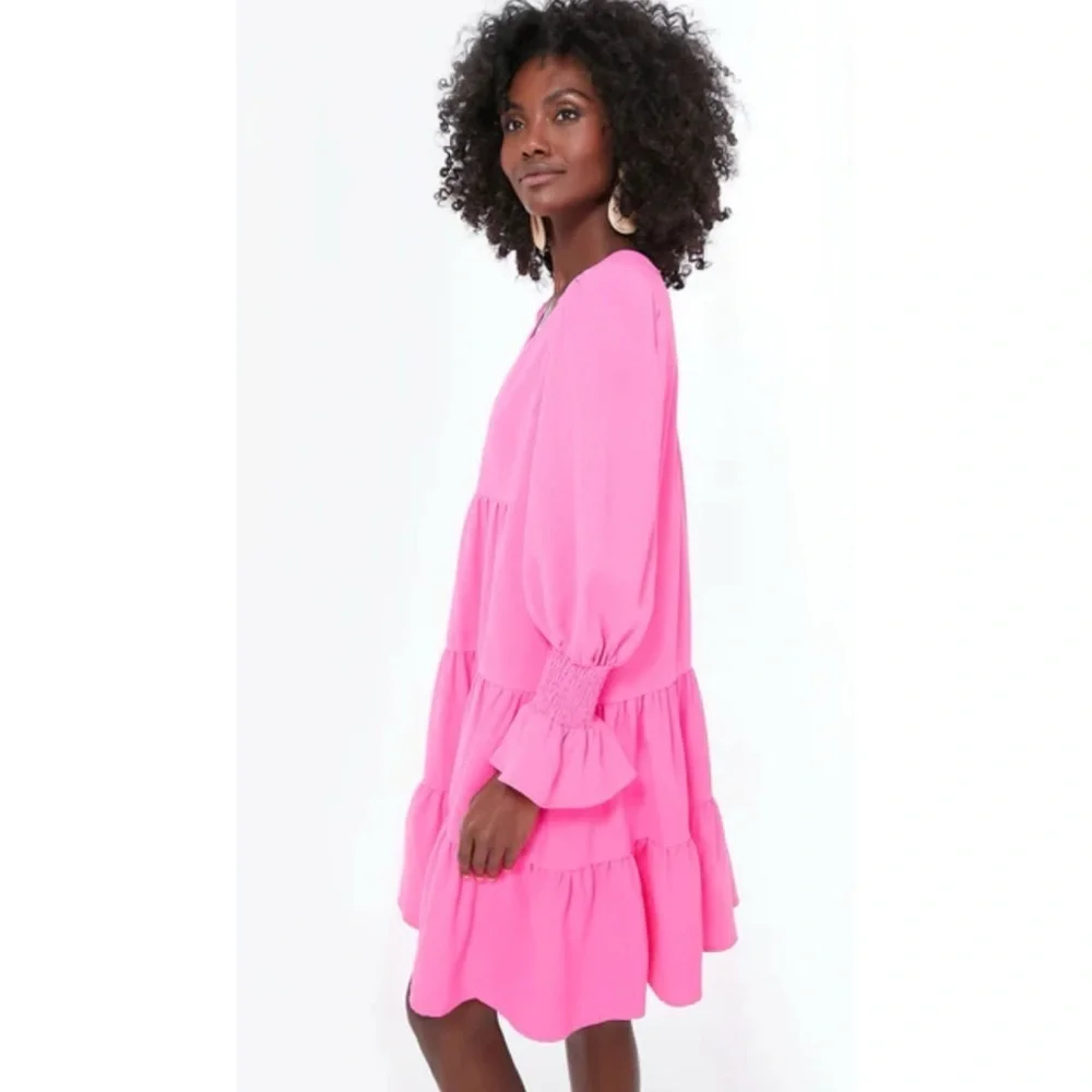 Tuckernuck/Pomander Place Electric Pink Crepe Kenzo Dress Size XS - Picture 11 of 13